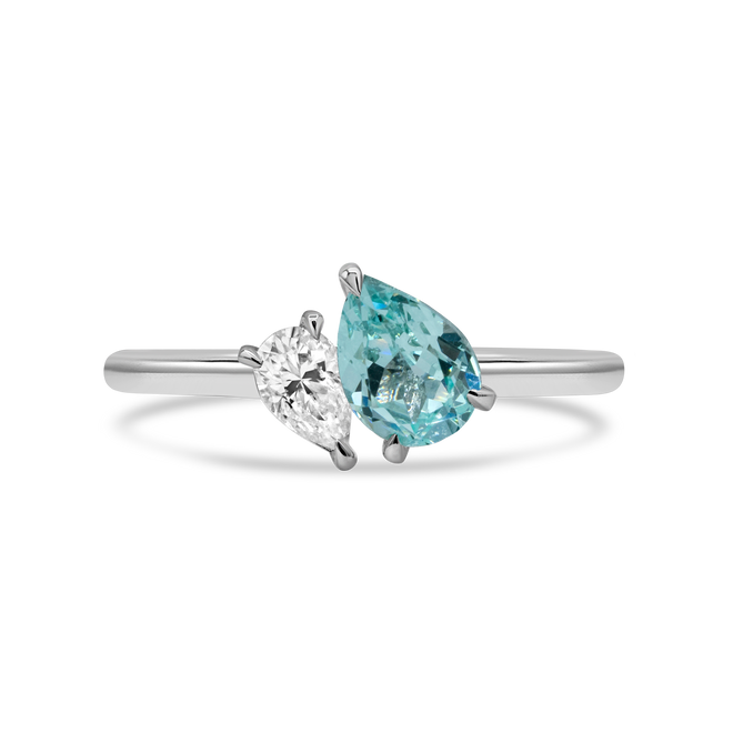 The Mir Ring - 1.45tcw Paraiba & Moissanite